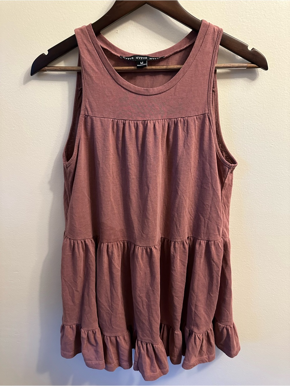 #325 HYFVE Mauve Tiered Sleeveless Tank Top